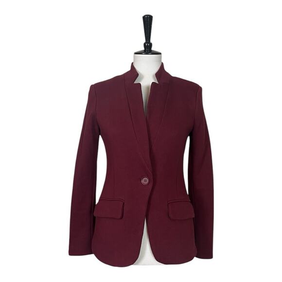 Gibson Knit Blazer Notch Collar Single Button Burgundy Women’s Size XS - Picture 5 of 12